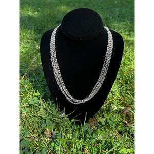 VTG LAGOS Caviar 925 SS 18K Multistrand 27.5" 58g Necklace